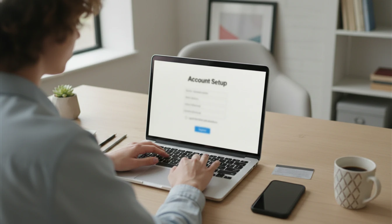 Personne remplissant un formulaire d'inscription en ligne