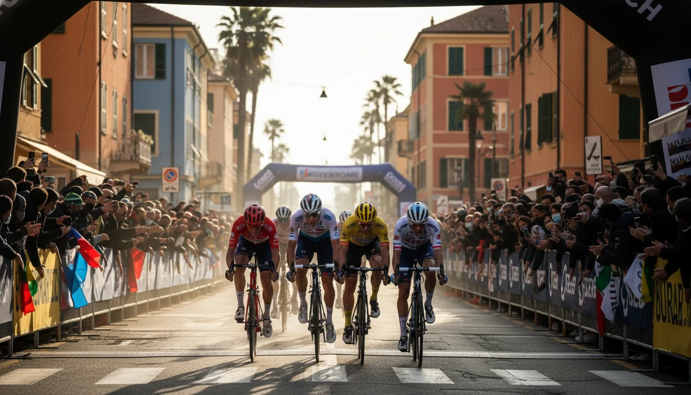 Arriv&eacute;e de Milan-San Remo sur la Via Roma