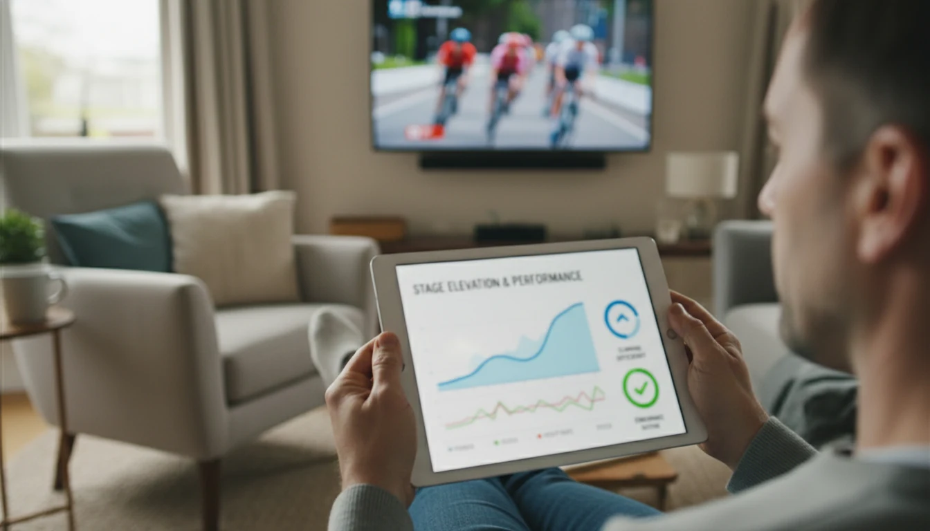 Personne analysant des données de performance cycliste sur tablette